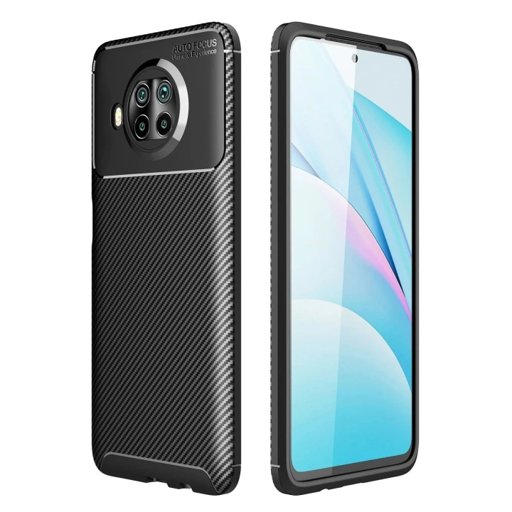 Mey İthalat®   Mi 10T Lite Kılıf Auto Focus Karbon Kapak - Siyah