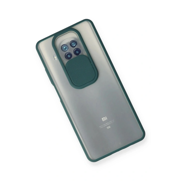 Mey İthalat®   Mi 10T Lite Kılıf Palm Buzlu Kamera Sürgülü Silikon - Yeşil