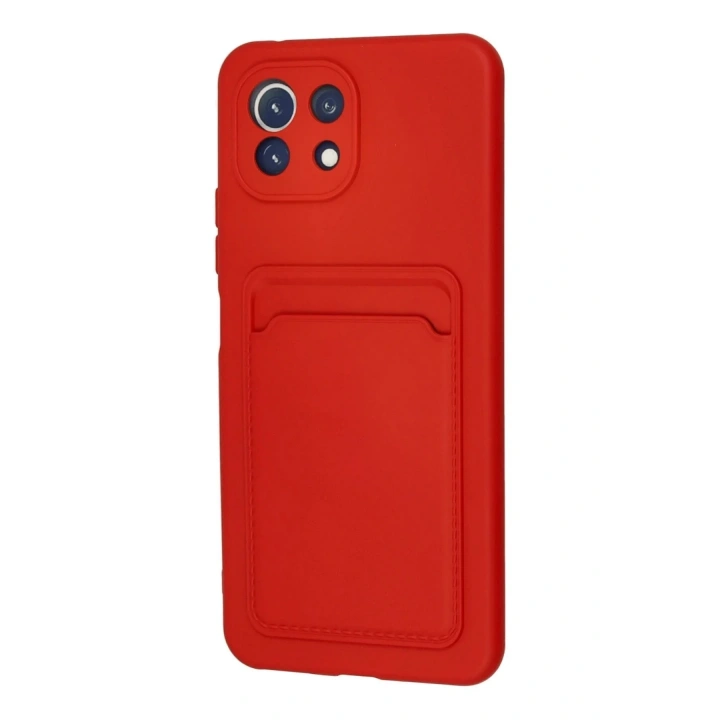 Mey İthalat®   Mi 11 Kılıf Kelvin Kartvizitli Silikon - Kırmızı