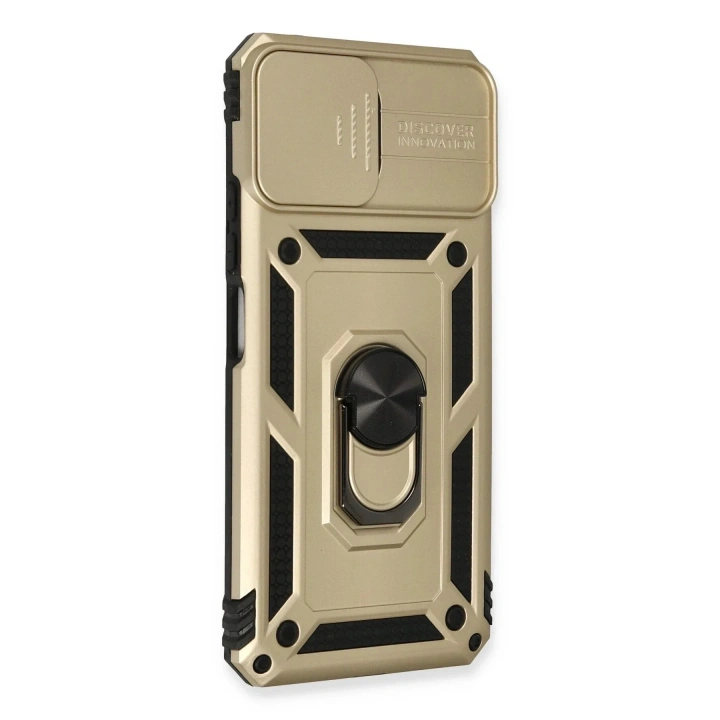 Mey İthalat®   Mİ 11 Lite Kılıf Pars Lens Yüzüklü Silikon - Gold