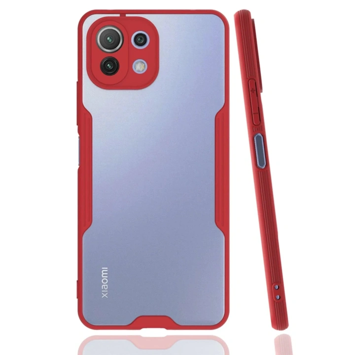 Mey İthalat®   Mİ 11 Lite Kılıf Platin Silikon - Kırmızı