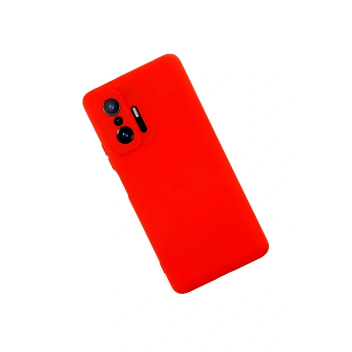 Mey İthalat®   Mi 11T Pro Kılıf Nano içi Kadife Silikon - Kırmızı