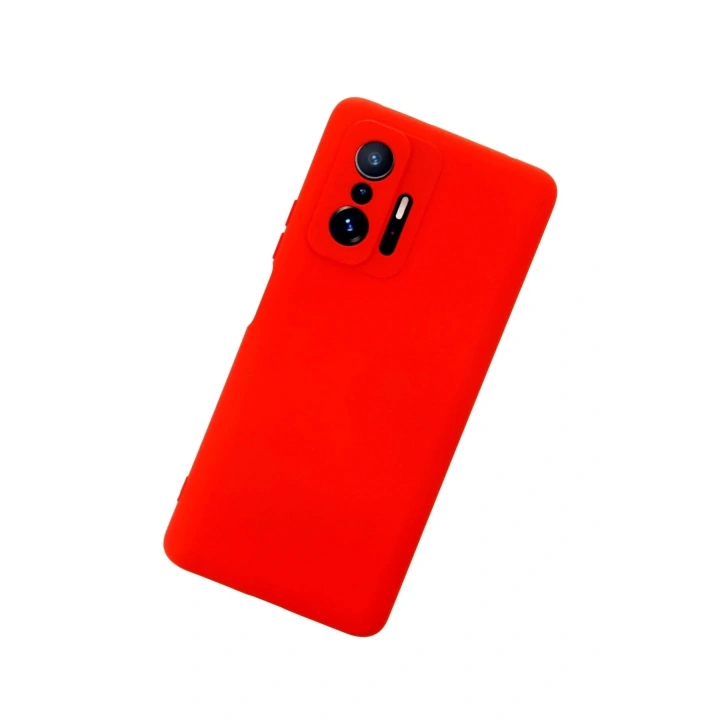 Mey İthalat®   Mi 11T Pro Kılıf Nano içi Kadife Silikon - Kırmızı