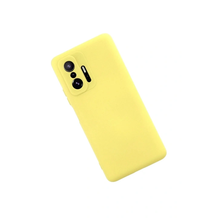 Mey İthalat®   Mi 11T Pro Kılıf Nano içi Kadife Silikon - Sarı