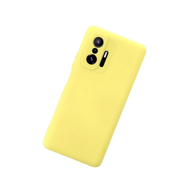 Mey İthalat®   Mi 11T Pro Kılıf Nano içi Kadife Silikon - Sarı