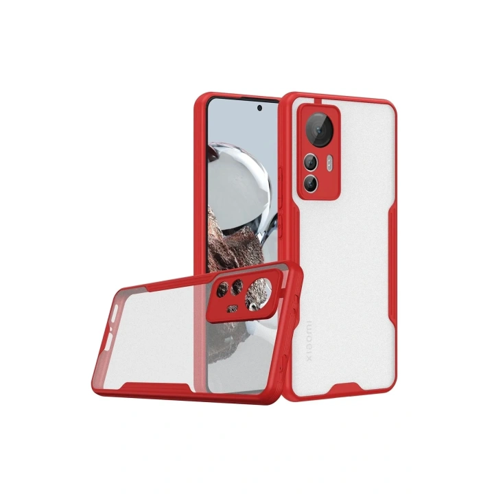 Mey İthalat®   Mi 12T Kılıf Platin Silikon - Kırmızı