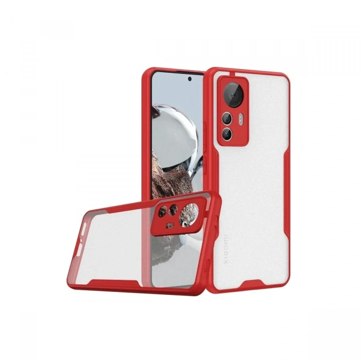 Mey İthalat®   Mi 12T Kılıf Platin Silikon - Kırmızı