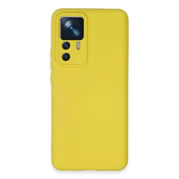 Mey İthalat®   Mi 12T Pro Kılıf Nano içi Kadife Silikon - Sarı
