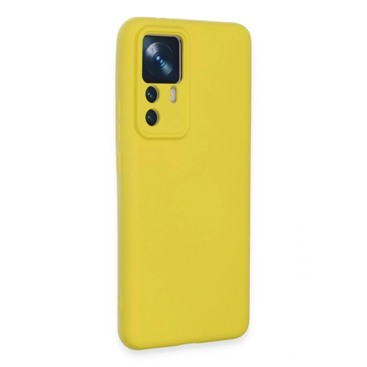 Mey İthalat®   Mi 12T Pro Kılıf Nano içi Kadife Silikon - Sarı