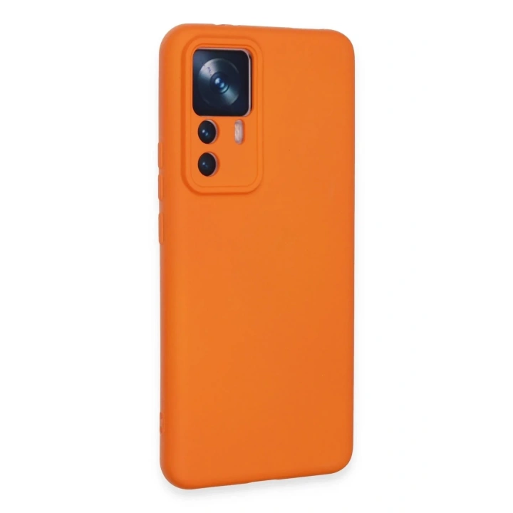 Mey İthalat®   Mi 12T Pro Kılıf Nano içi Kadife Silikon - Turuncu