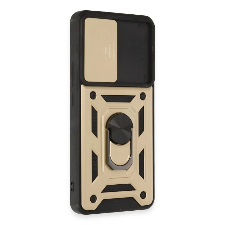Mey İthalat®   Mi 12T Pro Kılıf Pars Lens Yüzüklü Silikon - Gold
