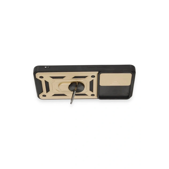 Mey İthalat®   Mi 12T Pro Kılıf Pars Lens Yüzüklü Silikon - Gold