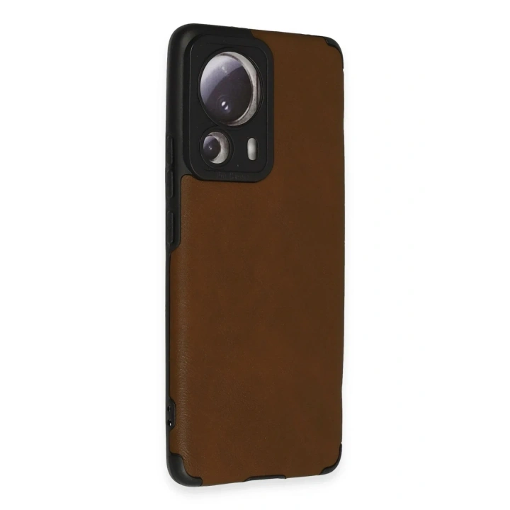 Mey İthalat®   Mi 13 Lite Kılıf Loop Deri Silikon - Kahverengi