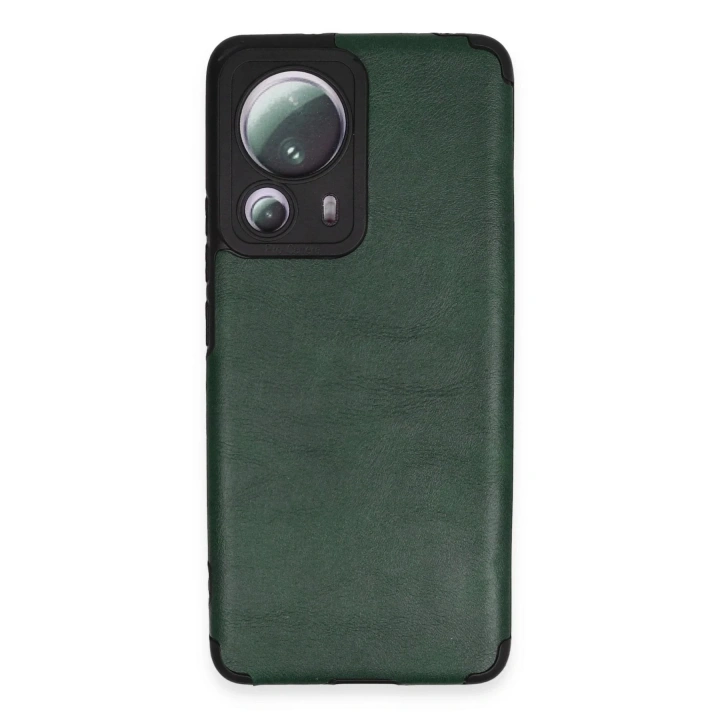 Mey İthalat®   Mi 13 Lite Kılıf Loop Deri Silikon - Yeşil
