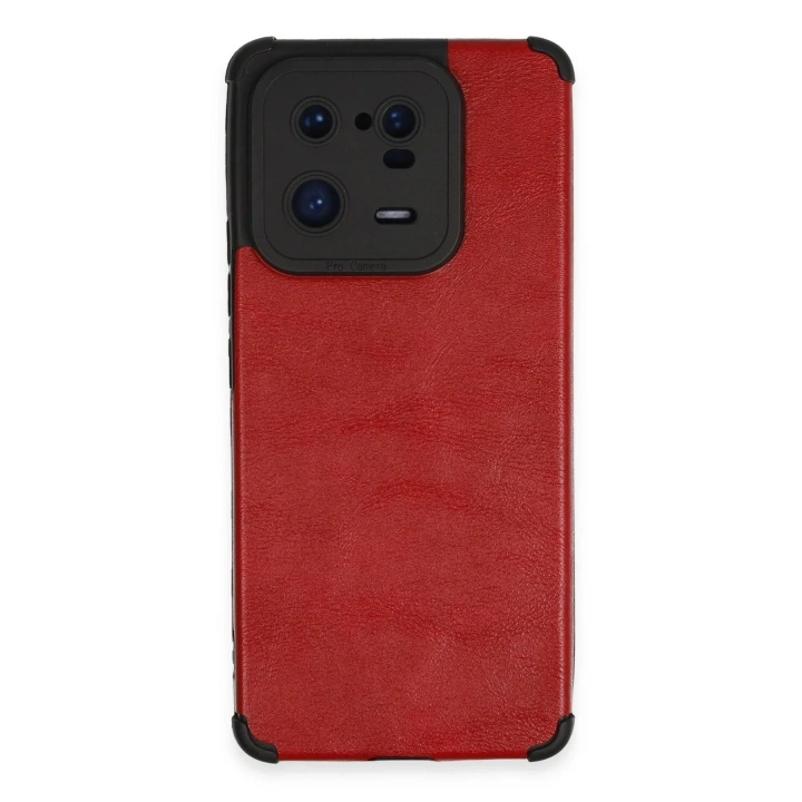 Mey İthalat®   Mi 13 Pro Kılıf Loop Deri Silikon - Kırmızı