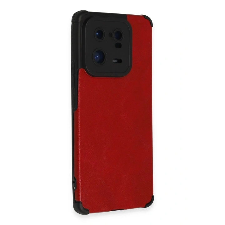 Mey İthalat®   Mi 13 Pro Kılıf Loop Deri Silikon - Kırmızı