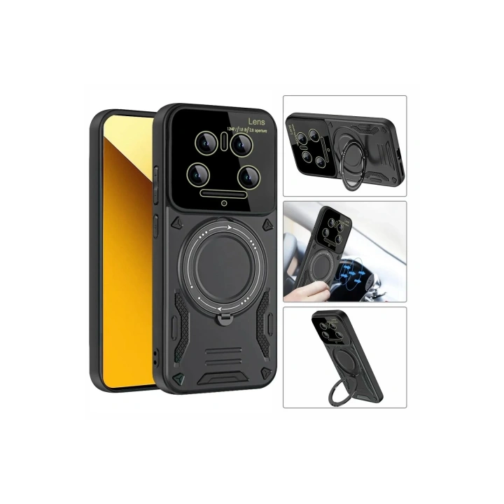 Mey İthalat®   Mi 14 Ultra Kılıf Joy Lens Standlı Kapak - Mor
