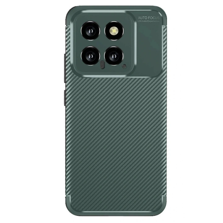 Mey İthalat®   Mi 14T Kılıf Auto Focus Karbon Kapak - Koyu Yeşil