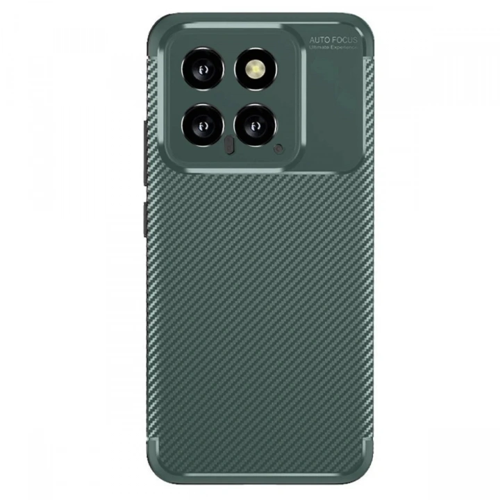 Mey İthalat®   Mi 14T Kılıf Auto Focus Karbon Kapak - Koyu Yeşil