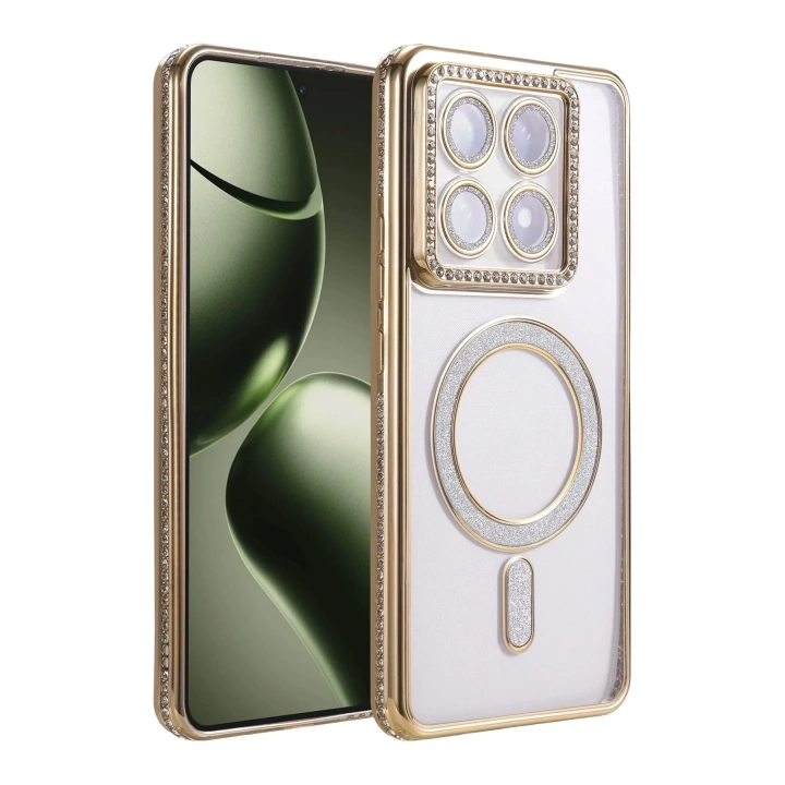 Mey İthalat®   Mi 14T Pro Joke Simli Magneticsafe Kılıf - Gold