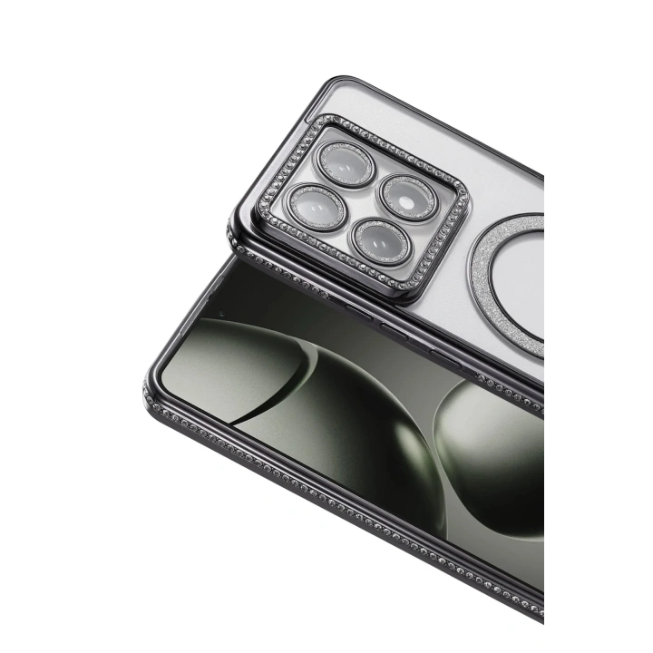 Mey İthalat®   Mi 14T Pro Joke Simli Magneticsafe Kılıf - Siyah