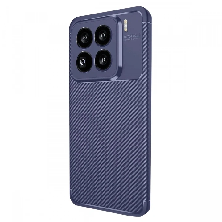 Mey İthalat®   Mi 15 Pro Kılıf Auto Focus Karbon Kapak - Lacivert