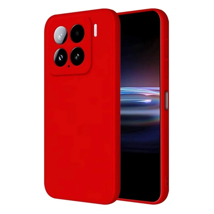 Mey İthalat®   Mi 15 Pro Kılıf Nano içi Kadife Silikon - Kırmızı