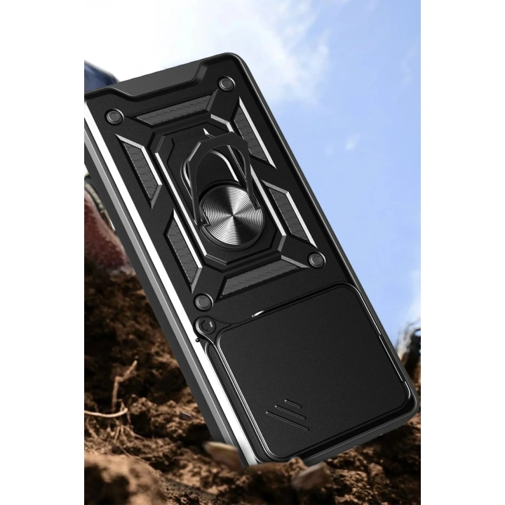 Mey İthalat®   Mi 15 Pro Kılıf Pars Lens Yüzüklü Silikon - Siyah