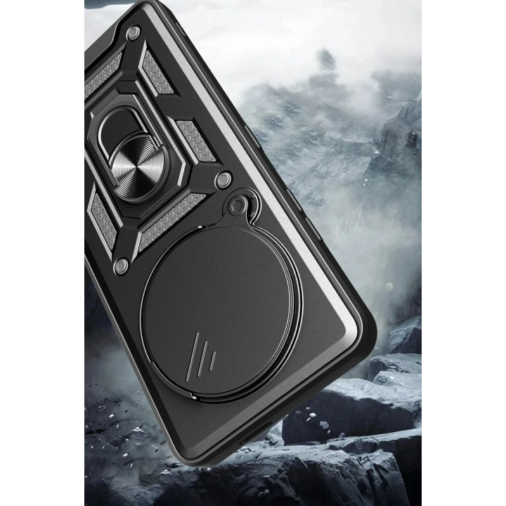 Mey İthalat®   Mi 15 Ultra Kılıf Pars Lens Yüzüklü Silikon - Kırmızı