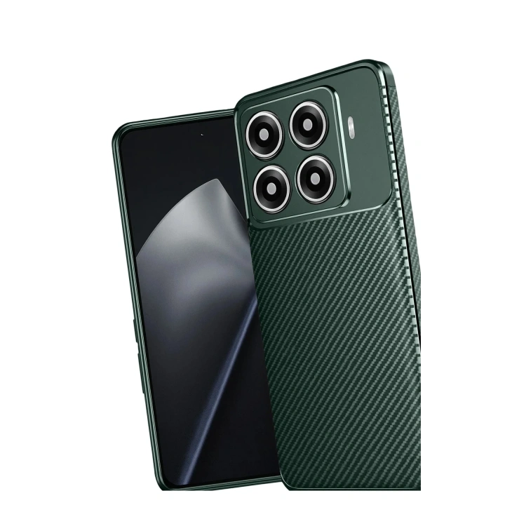 Mey İthalat®   Mi 15T Pro Auto Focus Karbon Kapak - Koyu Yeşil