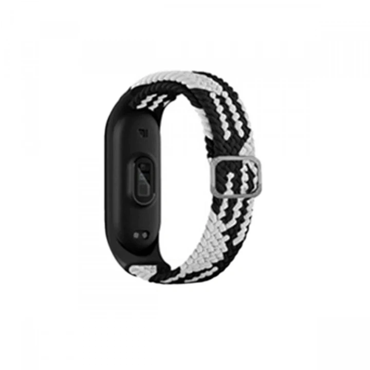 Mey İthalat®   Mi Band 4 Star Kordon - Siyah-Beyaz