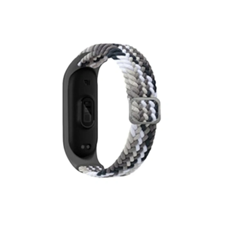 Mey İthalat®   Mi Band 6 Star Kordon - Gri-Siyah