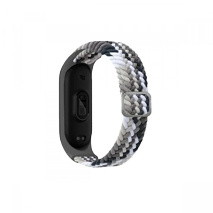 Mey İthalat®   Mi Band 6 Star Kordon - Gri-Siyah