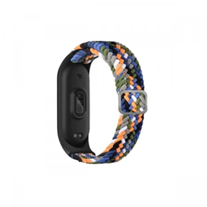 Mey İthalat®   Mi Band 6 Star Kordon - Gri-Turuncu