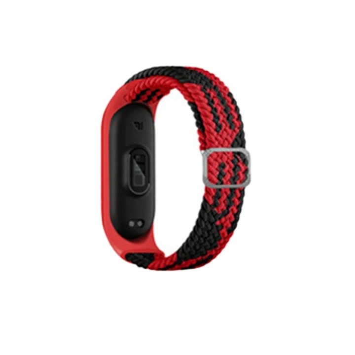 Mey İthalat®   Mi Band 6 Star Kordon - Kırmızı-Siyah