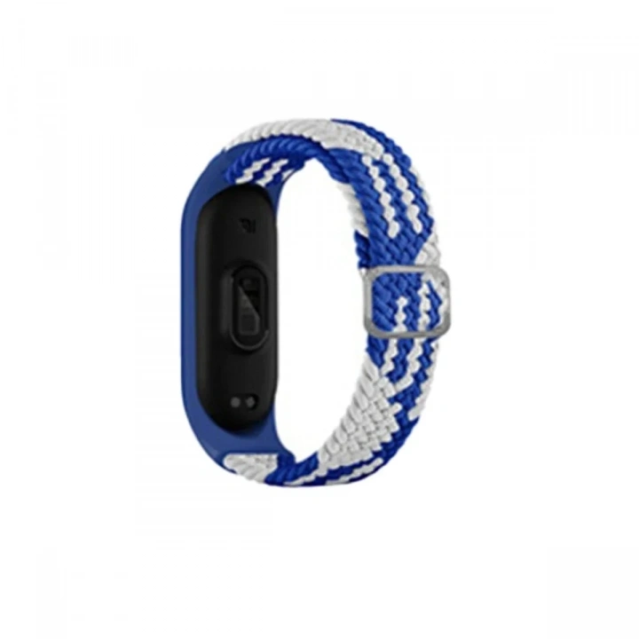 Mey İthalat®   Mi Band 6 Star Kordon - Mavi-Beyaz