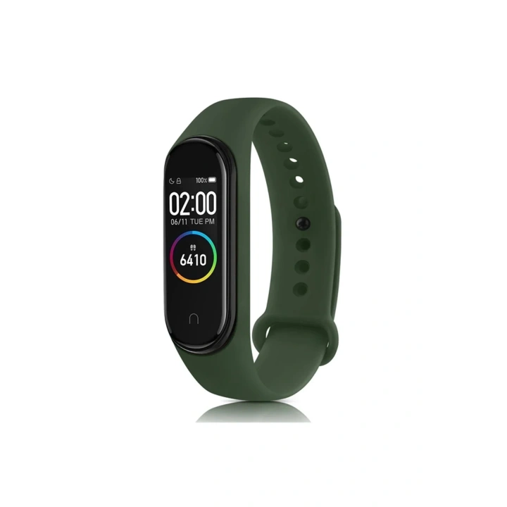 Mey İthalat®   Mi Band 7 Klasik Kordon - Haki Yeşil
