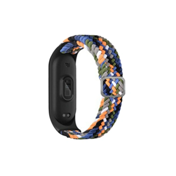 Mey İthalat®   Mi Band 7 Star Kordon - Gri-Turuncu