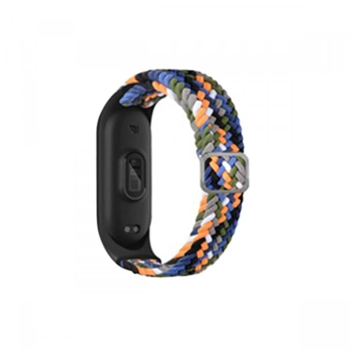 Mey İthalat®   Mi Band 7 Star Kordon - Gri-Turuncu