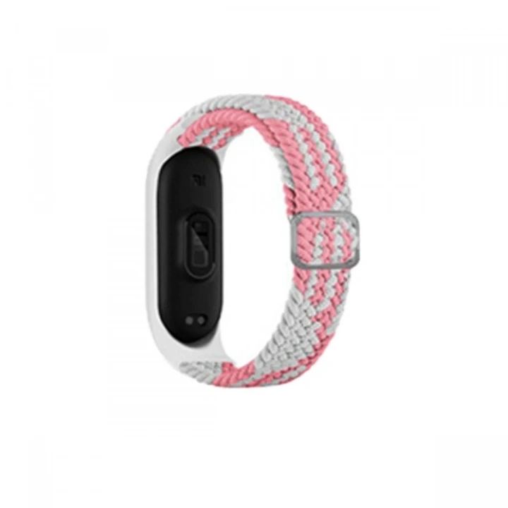 Mey İthalat®   Mi Band 7 Star Kordon - Pembe-Beyaz
