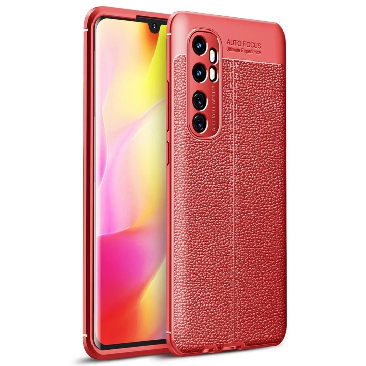 Mey İthalat®   Mi Note 10 Lite Kılıf Auto Focus Kapak - Kırmızı