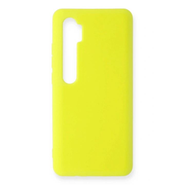 Mey İthalat®   Mi Note 10 Lite Kılıf Nano içi Kadife Silikon - Sarı