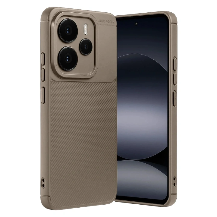 Mey İthalat®   Note 14 5G Auto Focus Karbon Kapak - Kahverengi