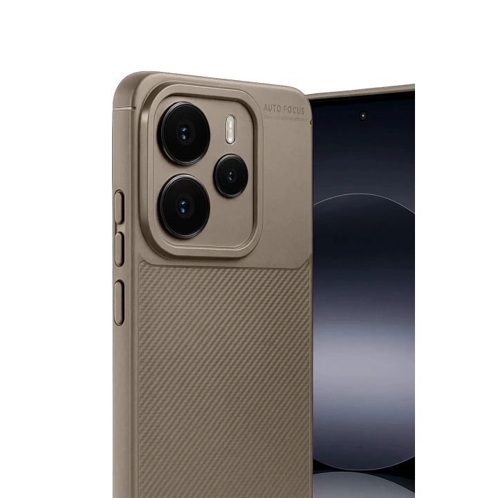 Mey İthalat®   Note 14 5G Auto Focus Karbon Kapak - Kahverengi