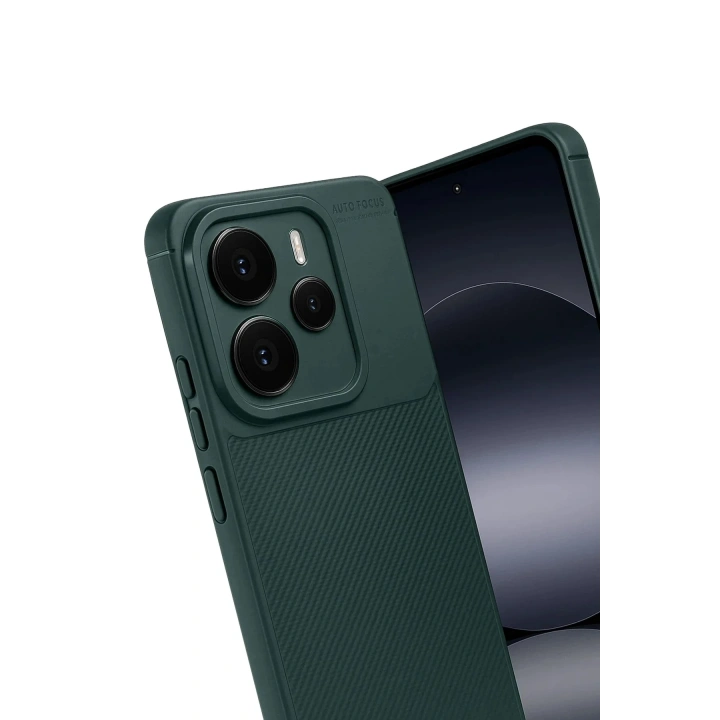 Mey İthalat®   Note 14 5G Auto Focus Karbon Kapak - Koyu Yeşil