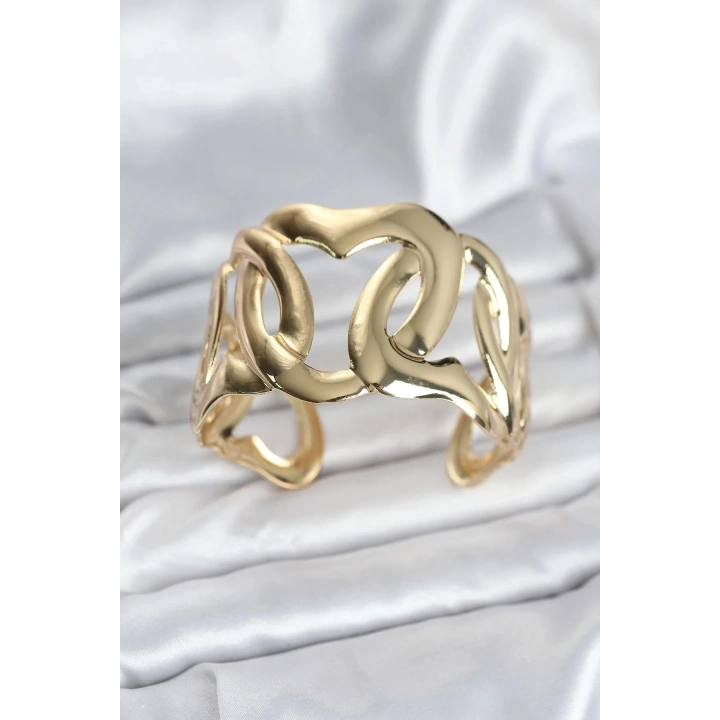 Mey İthalat® Pirinç Gold Renk Vintage Kadın Bileklik