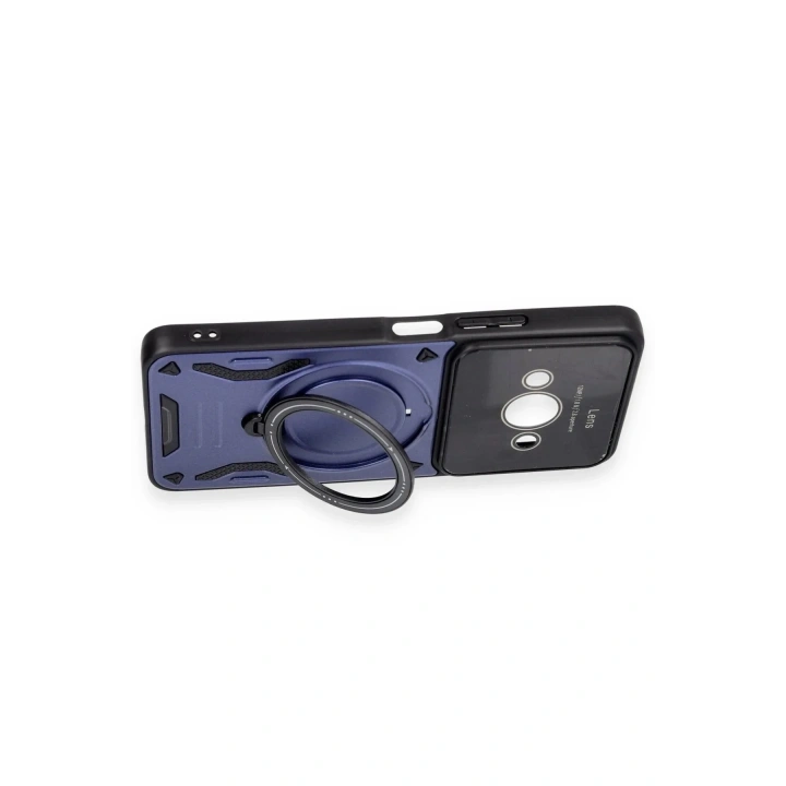 Mey İthalat®   Poco C61 Kılıf Joy Lens Standlı Kapak - Mor