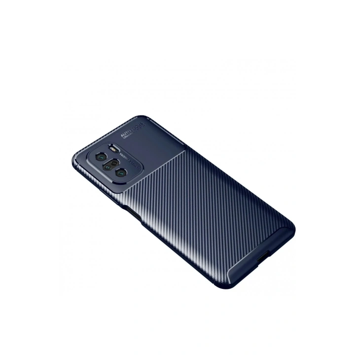 Mey İthalat®   Poco F3 Kılıf Auto Focus Karbon Kapak - Lacivert
