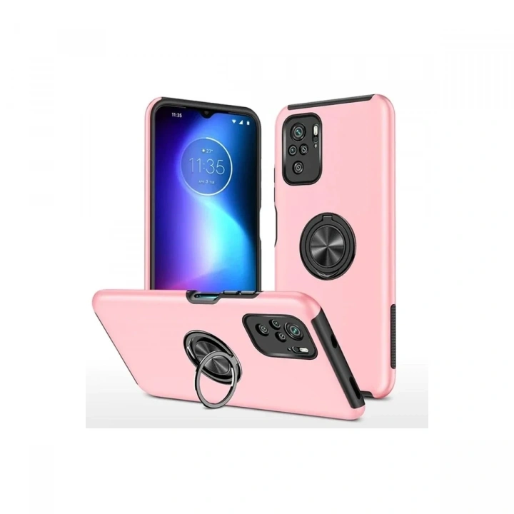 Mey İthalat®   Poco F3 Kılıf Elit Yüzüklü Kapak - Pembe
