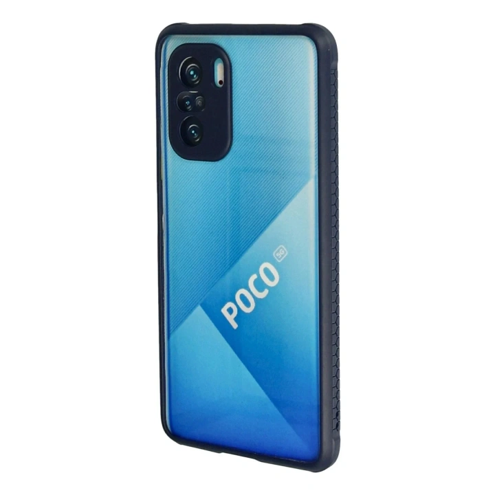 Mey İthalat®   Poco F3 Kılıf Miami Şeffaf Silikon - Lacivert